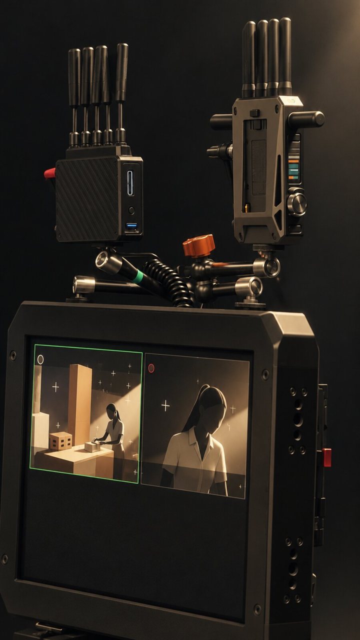 Monitor and wireless video receivers in the black box